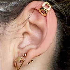 Gold Filled Chunky Link Chain Ear Cuff